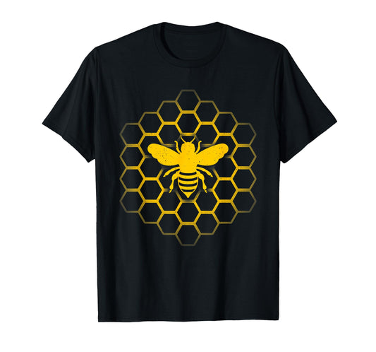 Bee Art For Men Women Beekeeper Honey Beekeeping Honeycomb T-Shirt