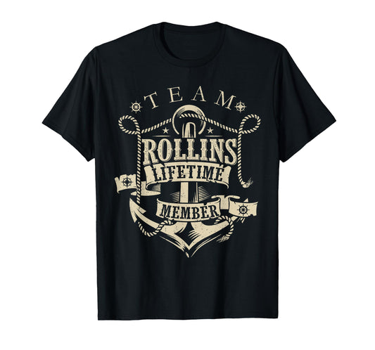 Team ROLLINS Lifetime Member Vintage ROLLINS Family Name T-Shirt