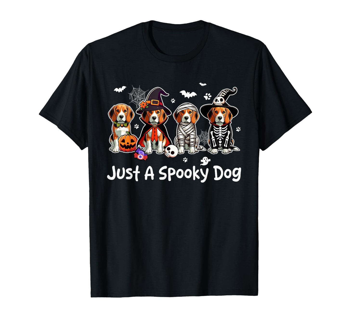 Just A Spooky Halloween Dog Group Beagles As Witch Mummy T-Shirt