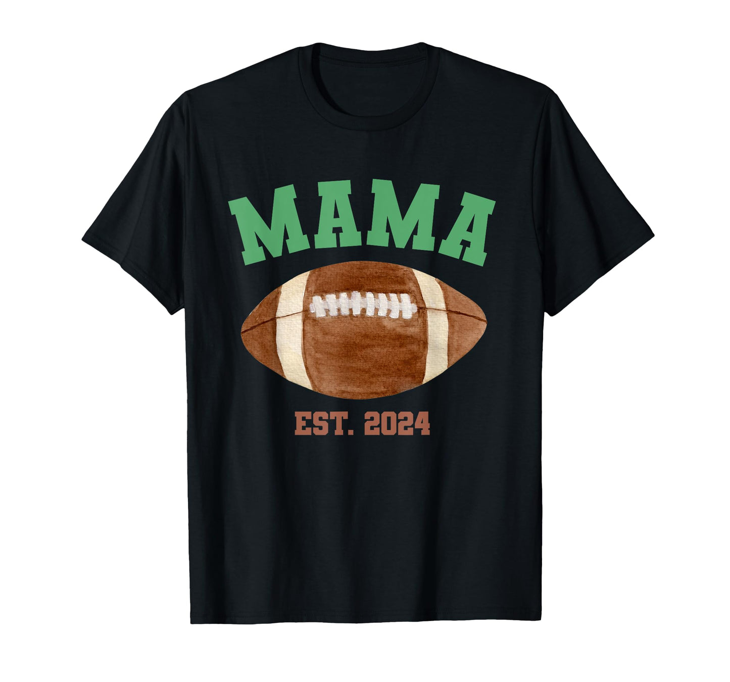 Mama of The 1 Year Old Football Birthday Boy Est 2024 T-Shirt