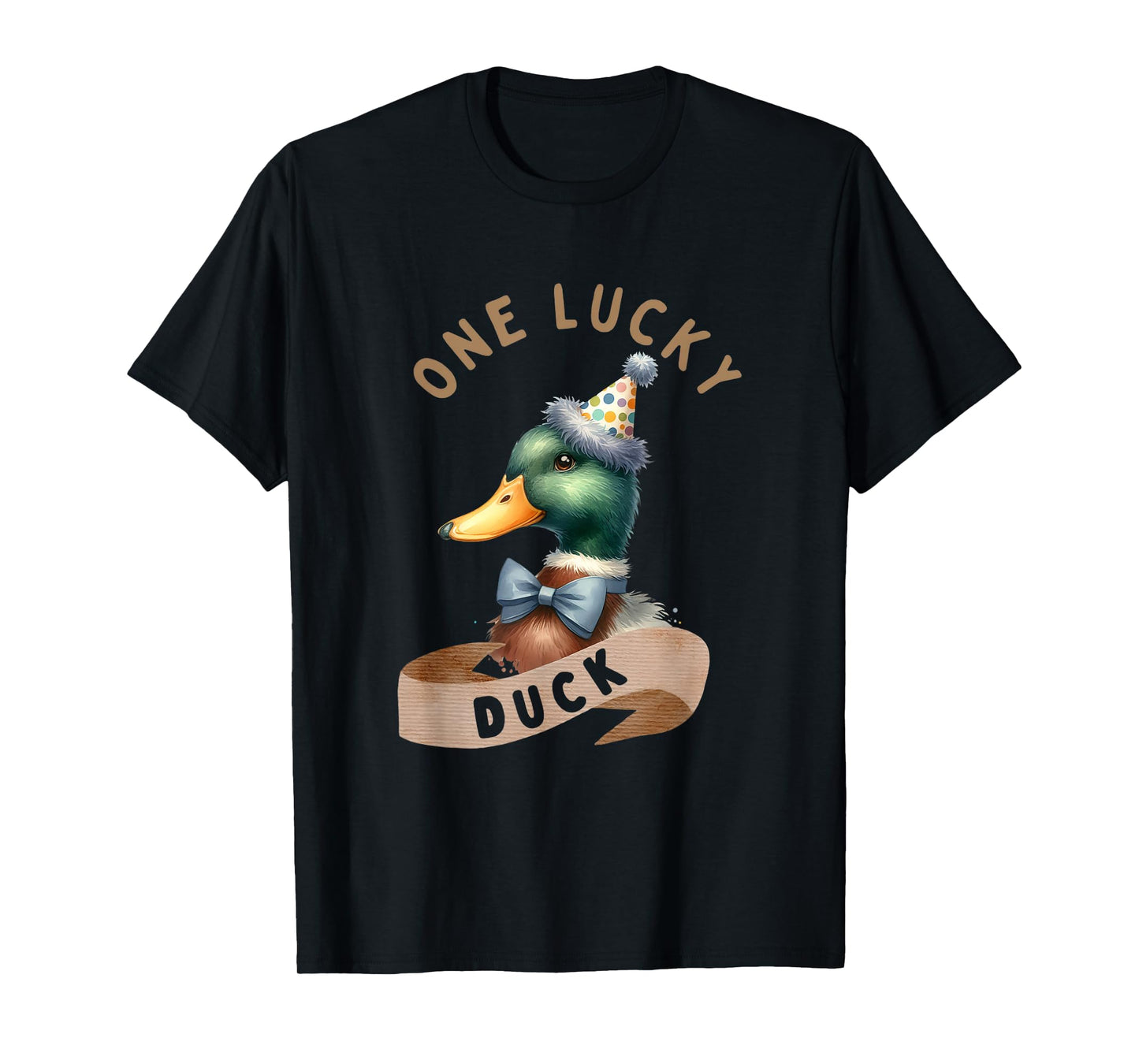 One Lucky Duck 1st Birthday 1 Years Old Poultry Mallard Duck T-Shirt