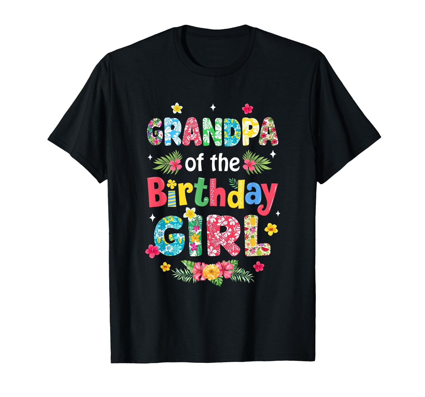 Grandpa Of The Birthday Girl Hawaii Family Party Decor T-Shirt