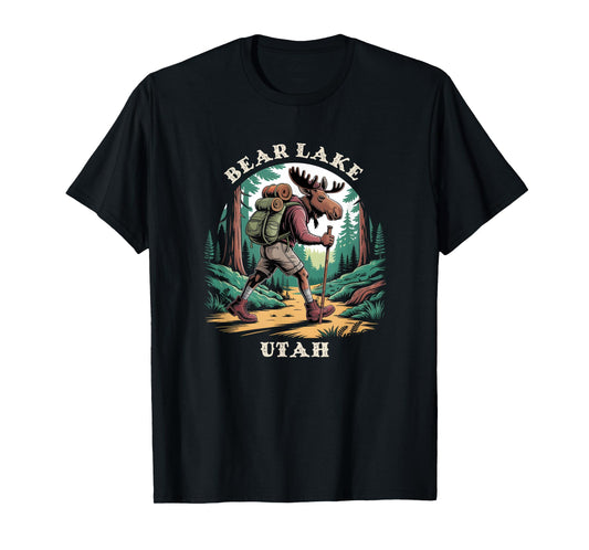 Bear Lake Utah UT Mountains Hiking Trail Moose T-Shirt