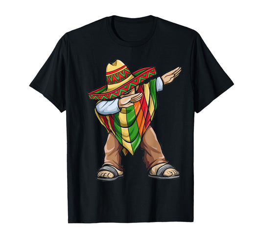 Dabbing Poncho Cinco de Mayo Mexican Sombrero Festival T-Shirt