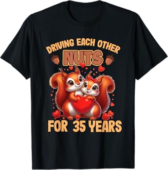 Couples Married 35 Year Funny 35th Wedding Anniversary T-Shirt