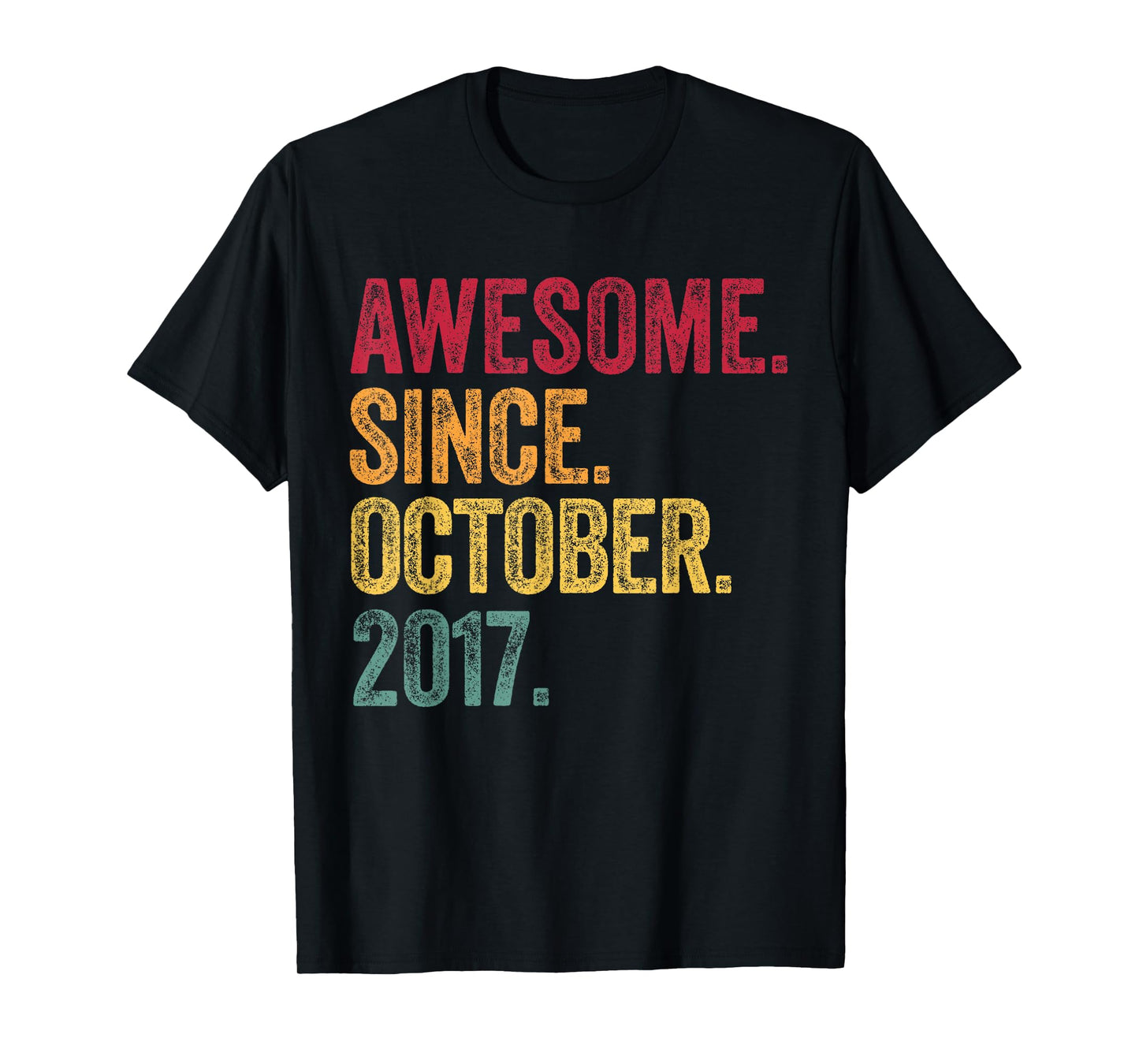 October - Awesome Since 2017-8th Birthday 8 Years Old T-Shirt