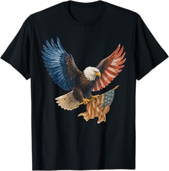 American Flag Bald Eagle Patriotic Eagle 4th of July USA T-Shirt