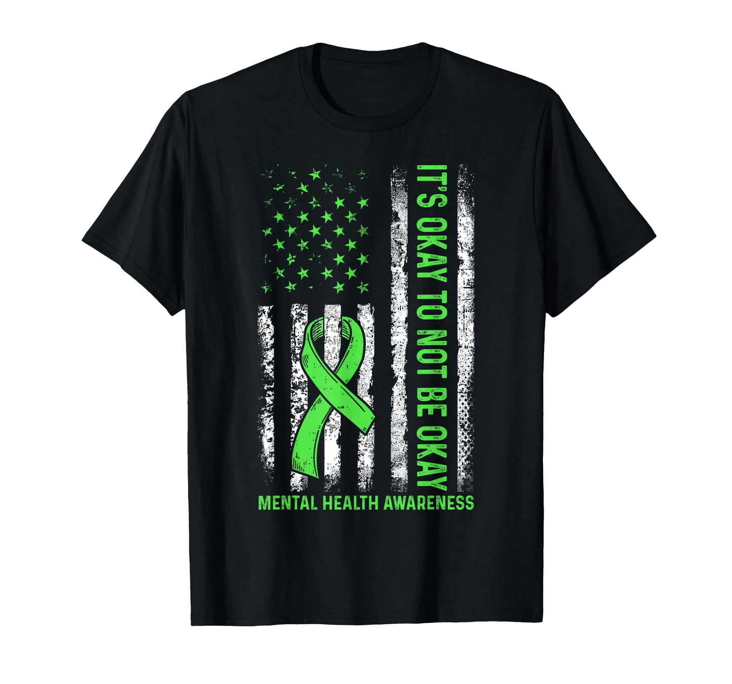 Its Okay To Not Be Okay US Flag Mental Health Awareness T-Shirt