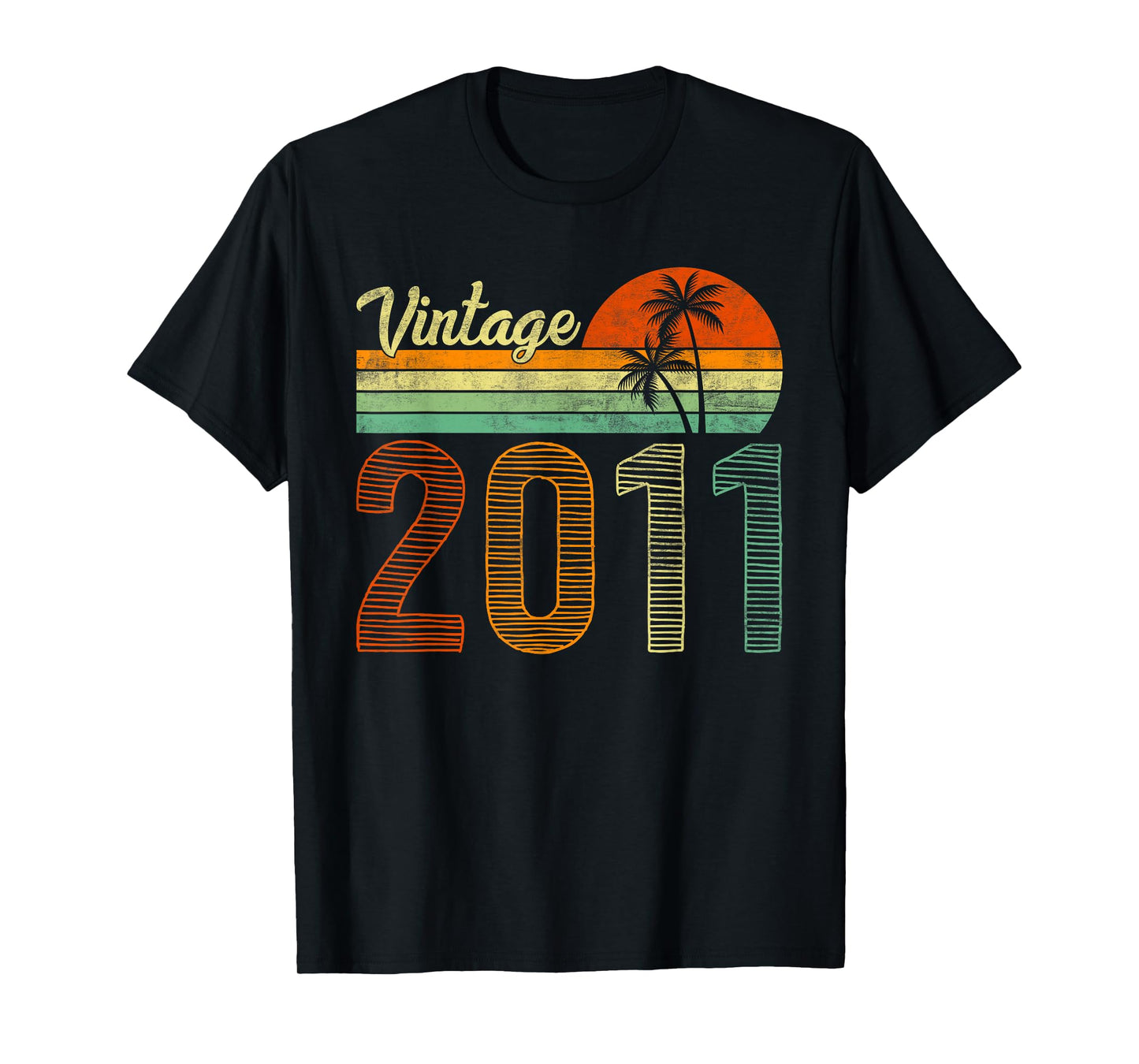 Vintage Born in 2011 Years Old 14th Birthday Gifts Funny Tee T-Shirt