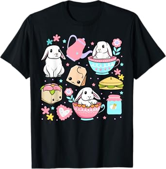 Kawaii Bunny Women Boys Girls Funny Graphic Japanese Anime T-Shirt