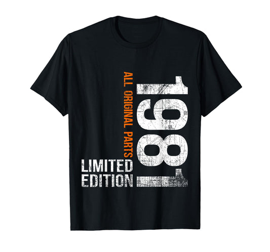 Vintage 1981 44th Birthday Gifts Men Women 44 Years Old T-Shirt