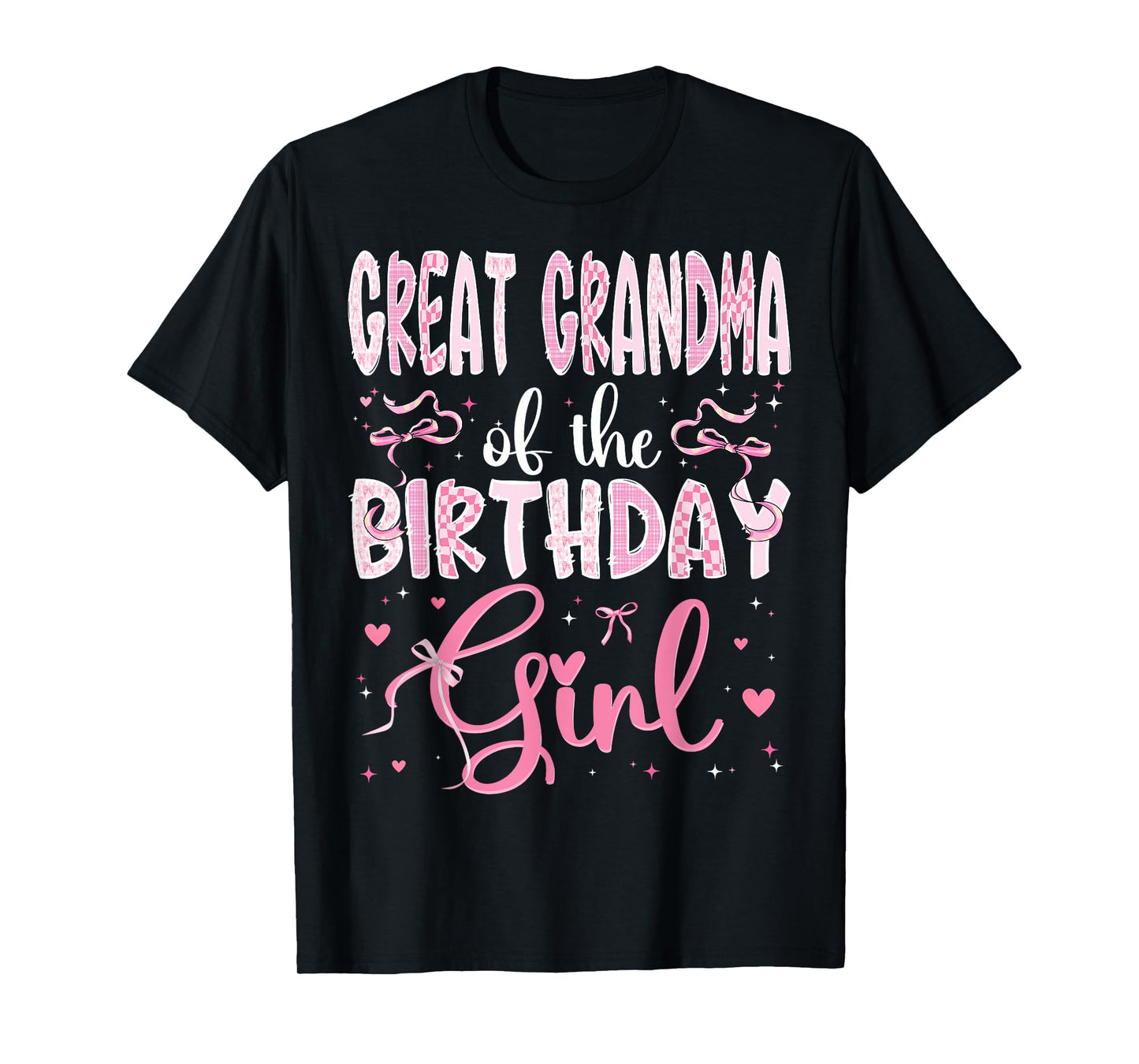 Great Grandma of The Birthday Girl Pink Coquette Bow T-Shirt