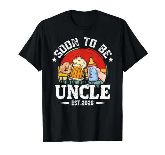 Mens Soon To Be Uncle 2026 Retro Pregnancy Announcement Dad T-Shirt