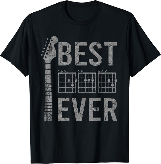 Best Dad Ever Chord Guitar Guitarist Father's Day Musician T-Shirt