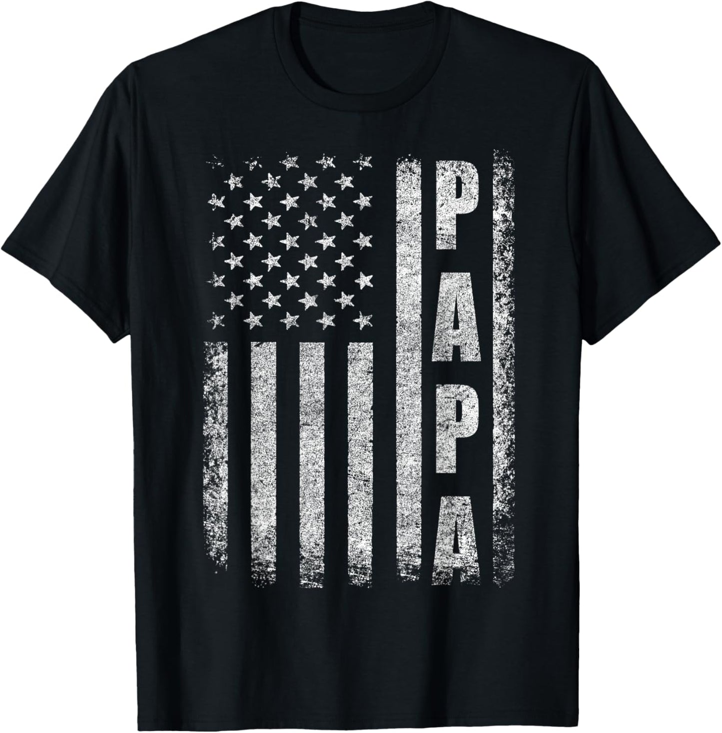 Proud Papa Funny Fathers Day 2025 Gifts Dad America USA flag T-Shirt