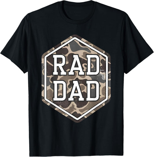 Rad Dad Camouflage Society Papa Daddy Happy Father's Day T-Shirt