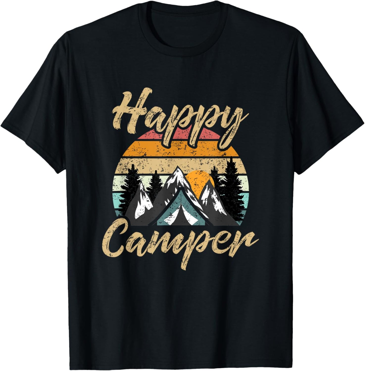 Funny Camping Hiking Lover Present Happy Camper Gift T-Shirt