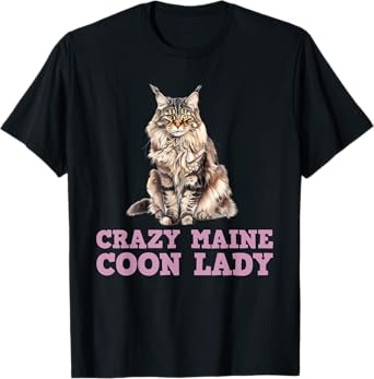 Maine Coon Mama CRAZY MAINE COON LADY Funny Women T-Shirt