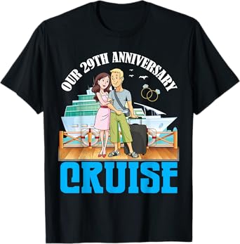 Couple Together Our 29th Anniversary Cruise Romantic Getaway T-Shirt