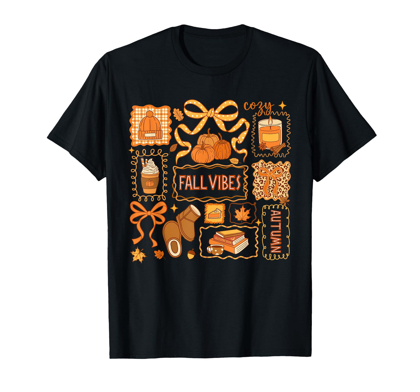Fall Vibes Autumn Coquette Pumpkin Thanksgiving Coffee Women T-Shirt