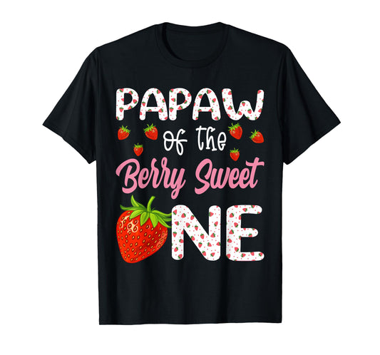 Papaw Of The Berry Sweet One Strawberry First Birthday T-Shirt