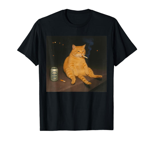 Cigarette Kitten Gen Z Joke Smoking Cat Meme Stupid Brainrot T-Shirt