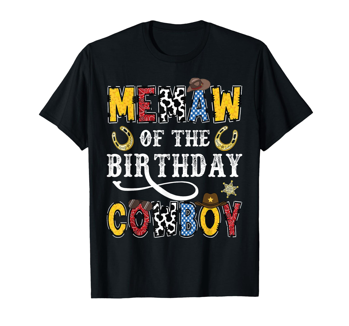 Memaw of The Birthday Cowboy Western Rodeo Memaw T-Shirt