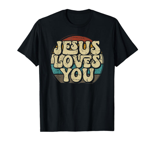 Jesus Loves You Retro Vintage Style Graphic Men Womens T-Shirt