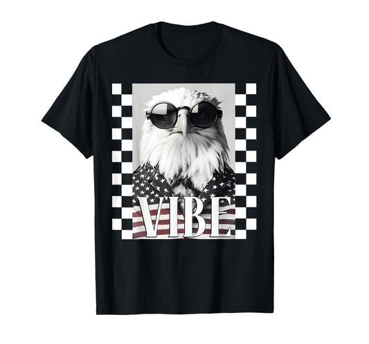American Flag Patriotic Eagle Vibe Men Boys 4th of July T-Shirt