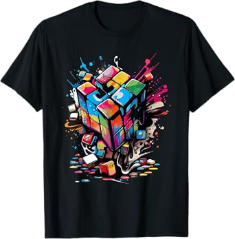 Puzzle Cube Exploding Speed Cubing 80's Youth Vintage Math T-Shirt