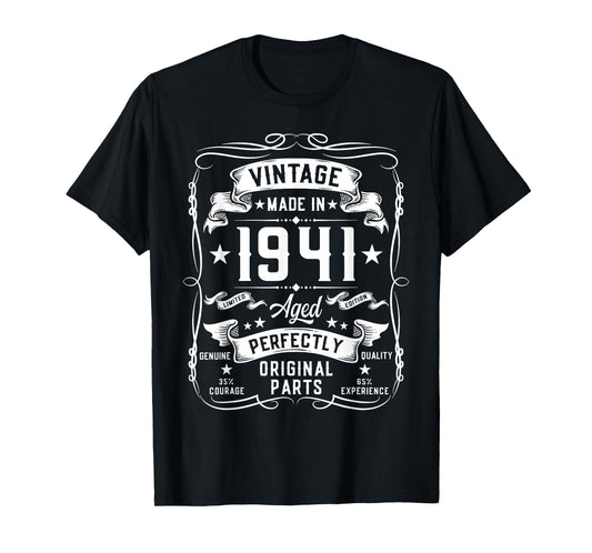 Vintage 1941 84 Years Old Gifts for Men 84yr 84th Birthday T-Shirt