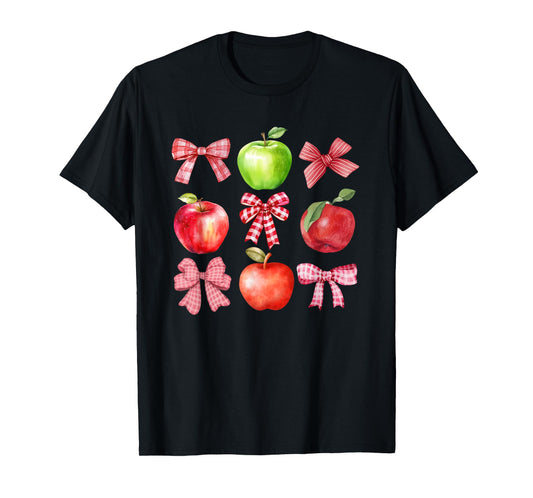 Coquette Apple Picking Crew Apple Picking Season Red Bows T-Shirt