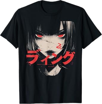 Goth Grunge Demon Anime Girl Waifu Horror Alt Aesthetic T-Shirt