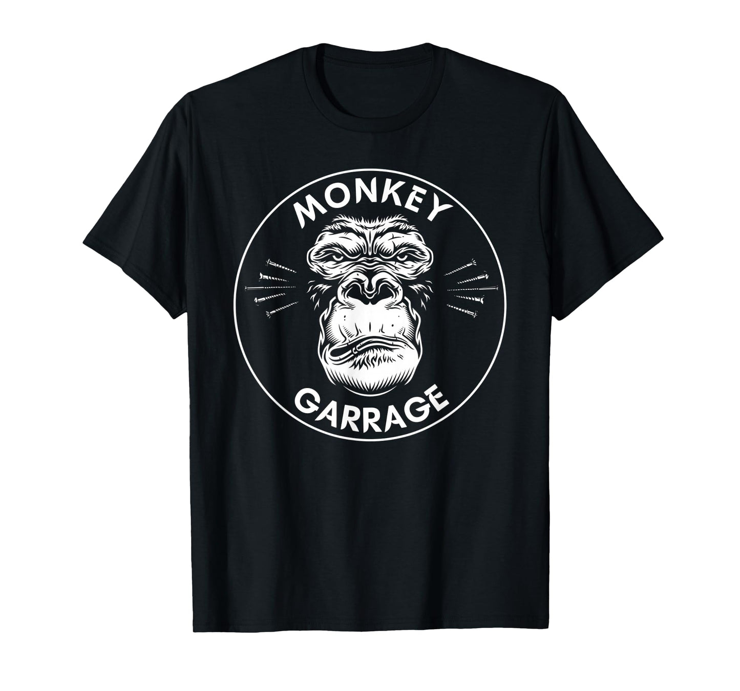 Monkey Garage: Gas Station Screwed Up Ape Head T-Shirt