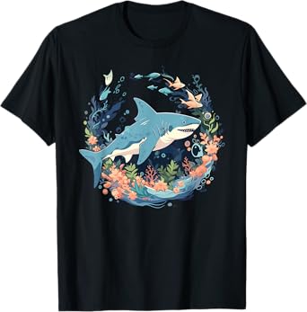 Cottacecore Goth Shark Mens Womens Kids Funny Shark T-Shirt