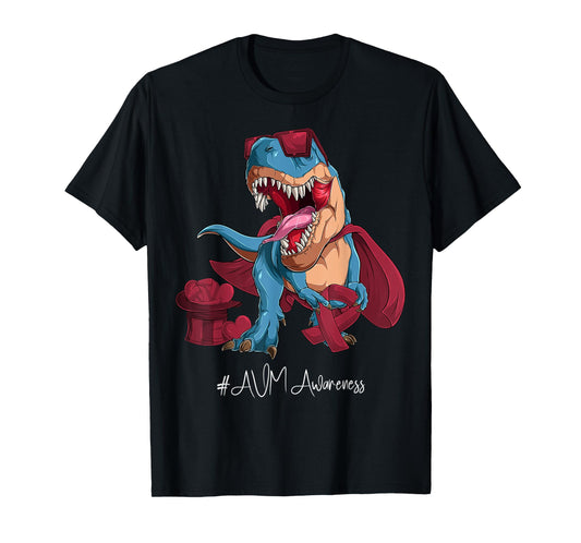 AVM Awareness Month Burgundy Ribbon Trex T-Shirt