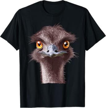 Funny Emu Head Art Men Women Boys Girls Kids Emu Bird Lover T-Shirt