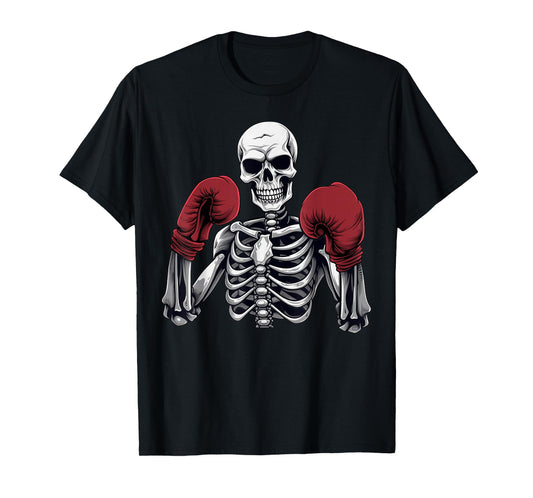 Skeleton Boxer Boxing Kickboxing Halloween Martial Arts T-Shirt
