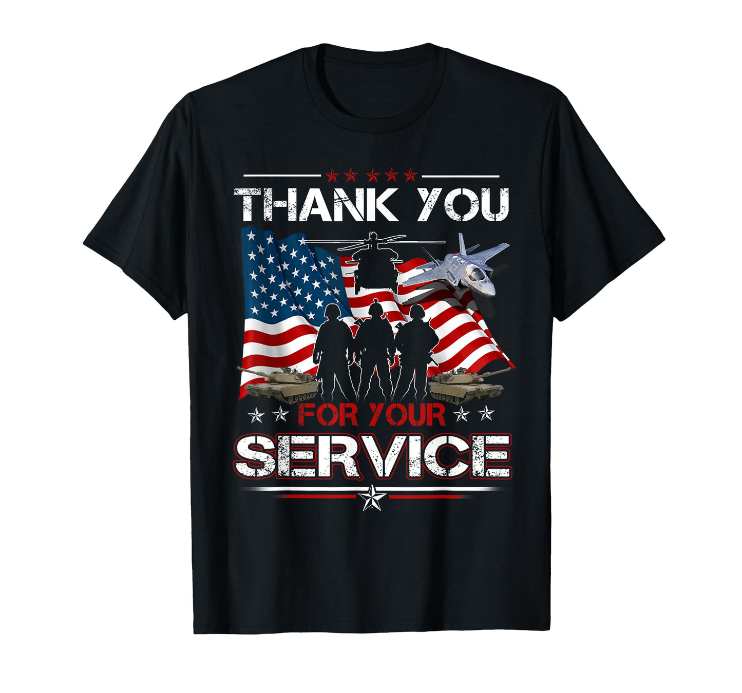 Thank You For Your Service US Flag Patriotic Veterans Day T-Shirt