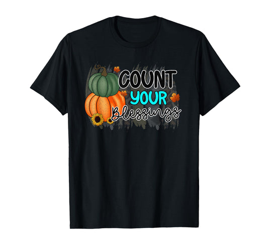 Count Your Blessings Cute Thanksgiving T-Shirt
