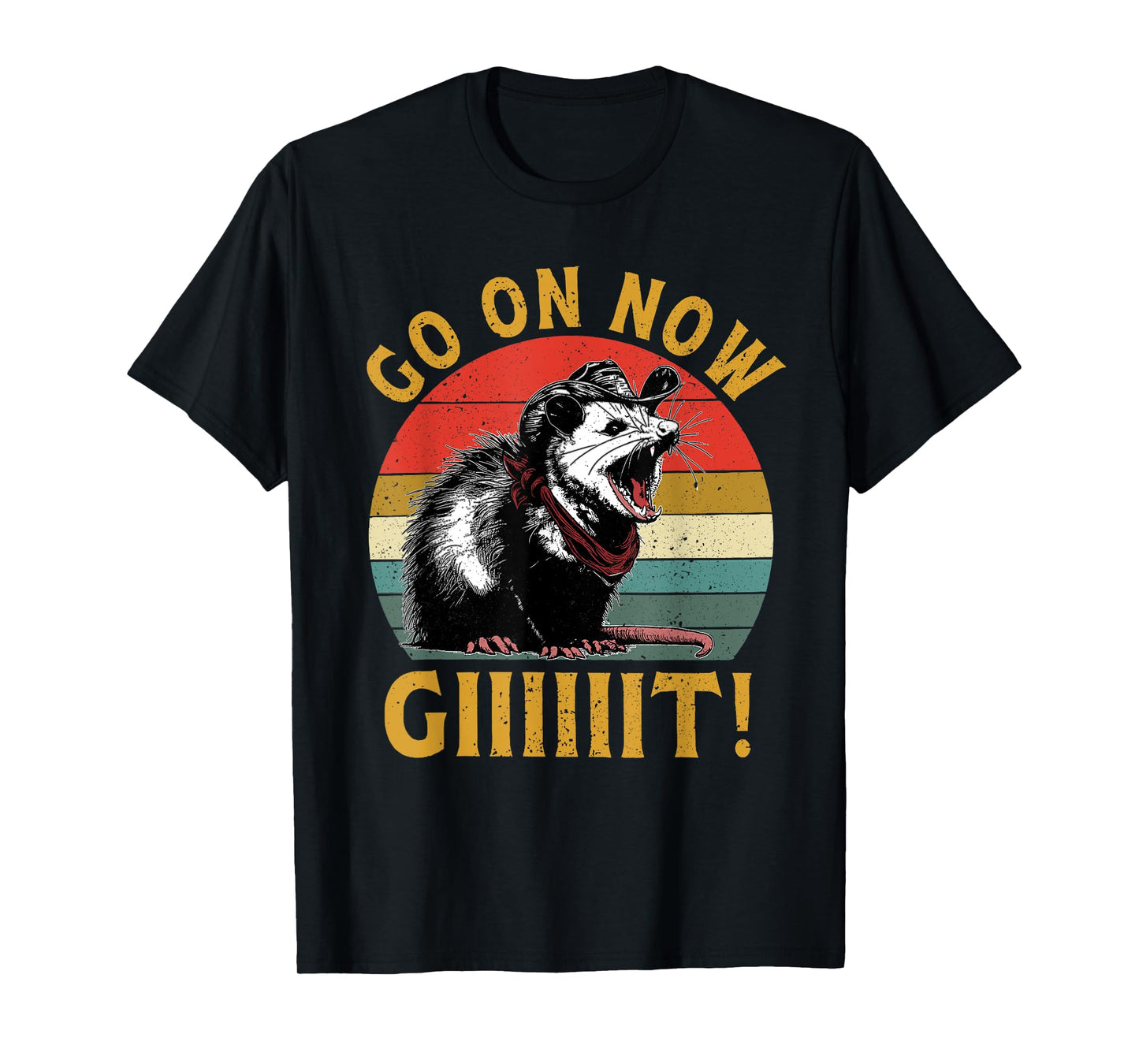 Vintage Cowboy Opossum Shirt Go On Now Git Western Opossum T-Shirt