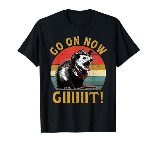 Vintage Cowboy Opossum Shirt Go On Now Git Western Opossum T-Shirt