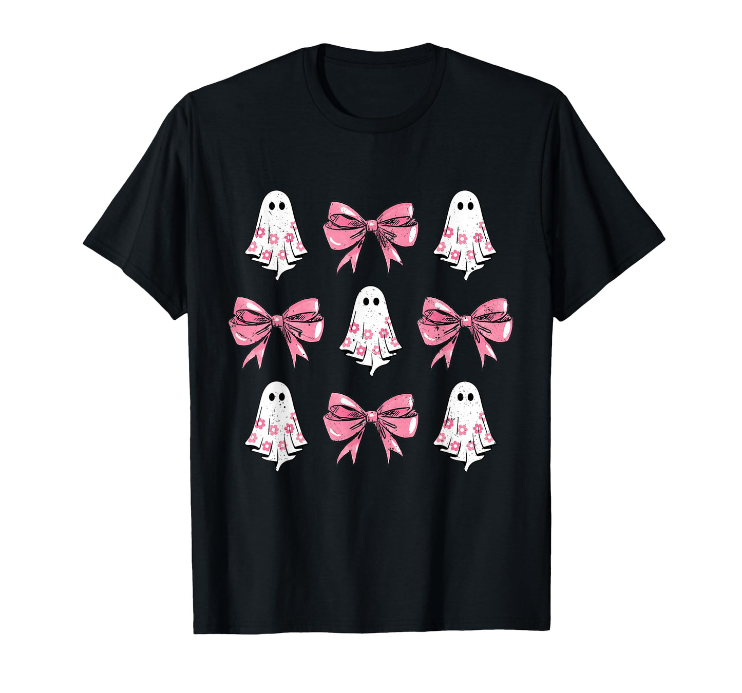 Cute Coquette Bow Halloween Costume Floral Ghost Boo T-Shirt