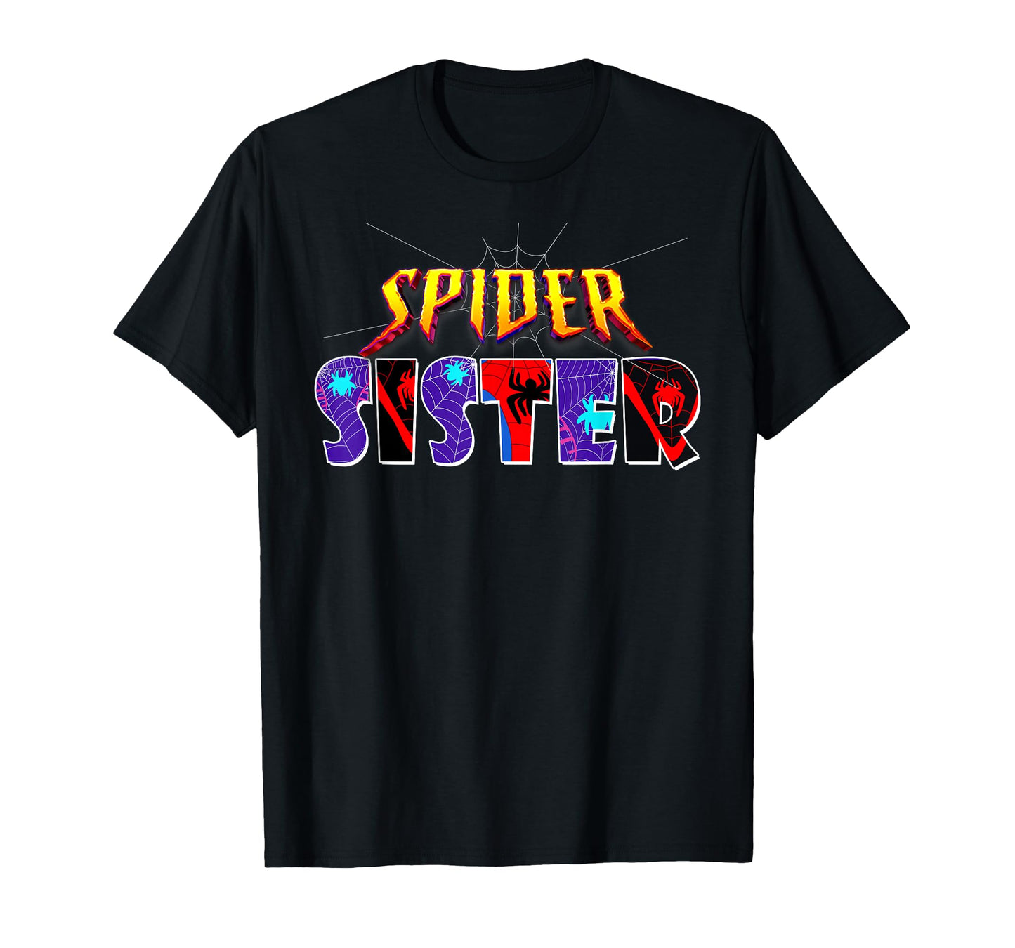 Spider Sister Tee Family Birthday Spider Halloween Costumes T-Shirt
