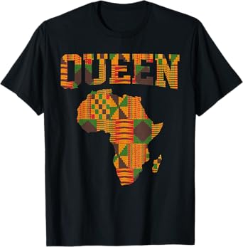 African Queen Art For Women Girls Kente Cloth African Print T-Shirt