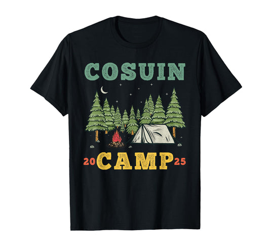 Cousin Camp Vintage Vacation Summer Camping Crew T-Shirt