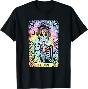 The Aunt Tarot Tie Dye Skeleton Best Aunt Mother's Day T-Shirt