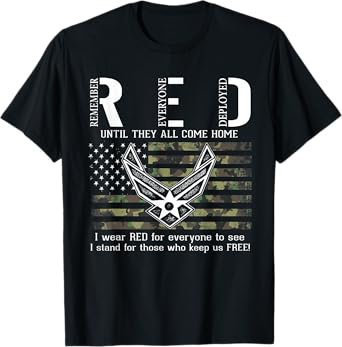 US Air Force Support RED Friday Remember Everyone Deployed T-Shirt