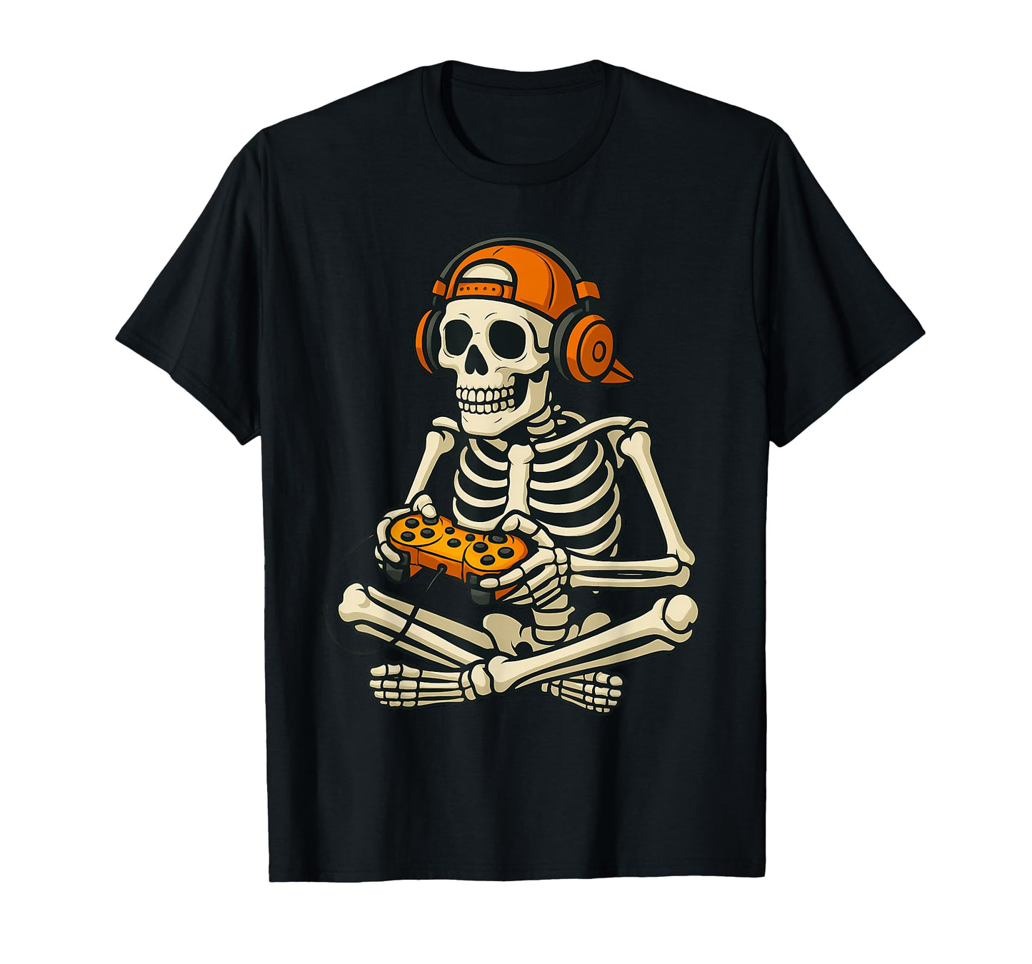Video Game Skeleton Halloween Gaming Teens Gamer Men Boy Kid T-Shirt