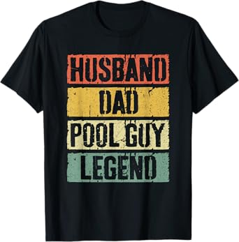 Husband Dad Pool Guy Legend Shirt Men Fathers Day T-Shirt